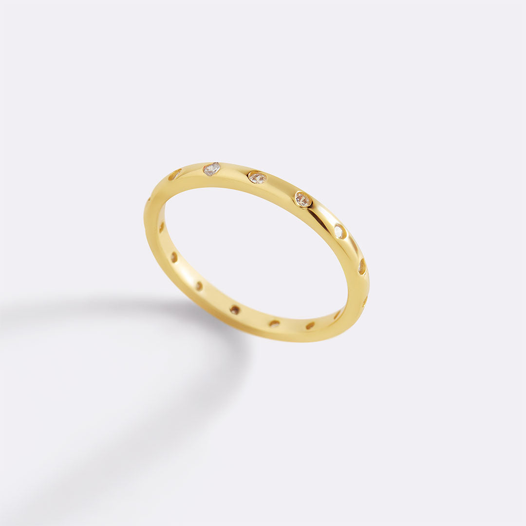 Bezel Set Tiny Stacking Ring
