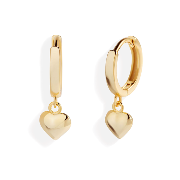 アクセサリー K18 Heart Hoop Earrings 20mm Gold New Dainty Heart Hoop Earrings – Mint & Lily