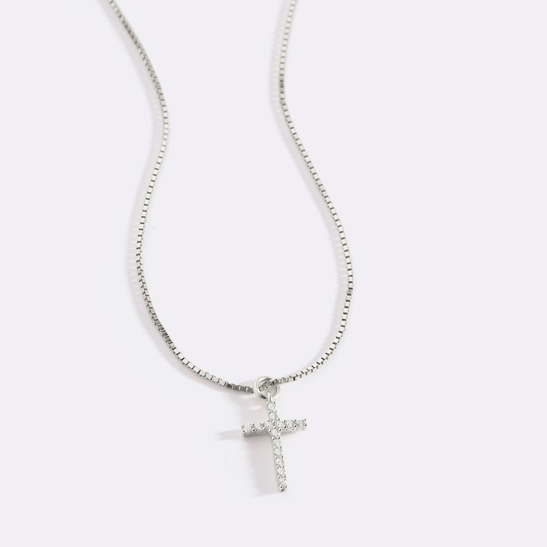 Pave Cross Necklace – Mint & Lily