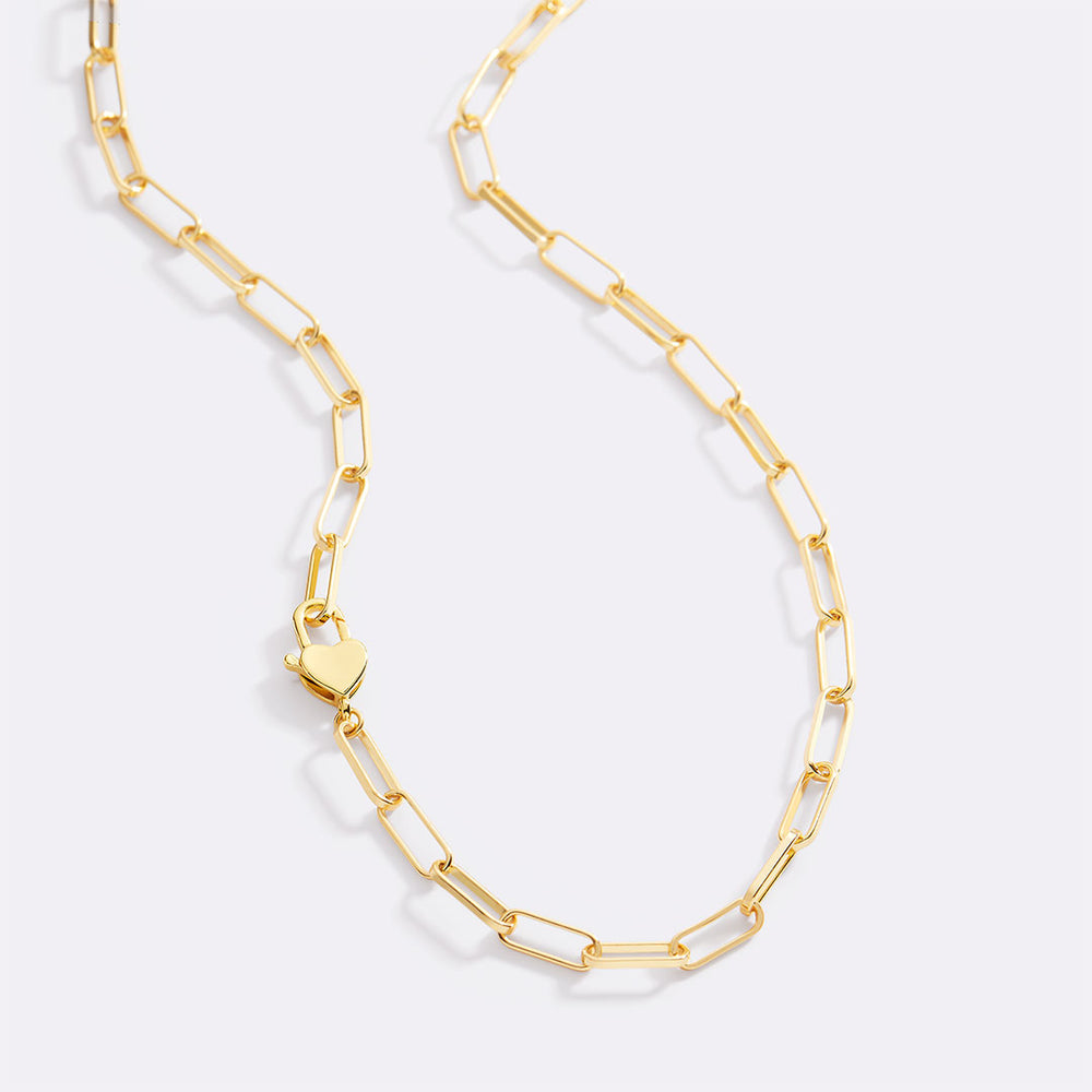 Heart Padlock Necklace - Gold
