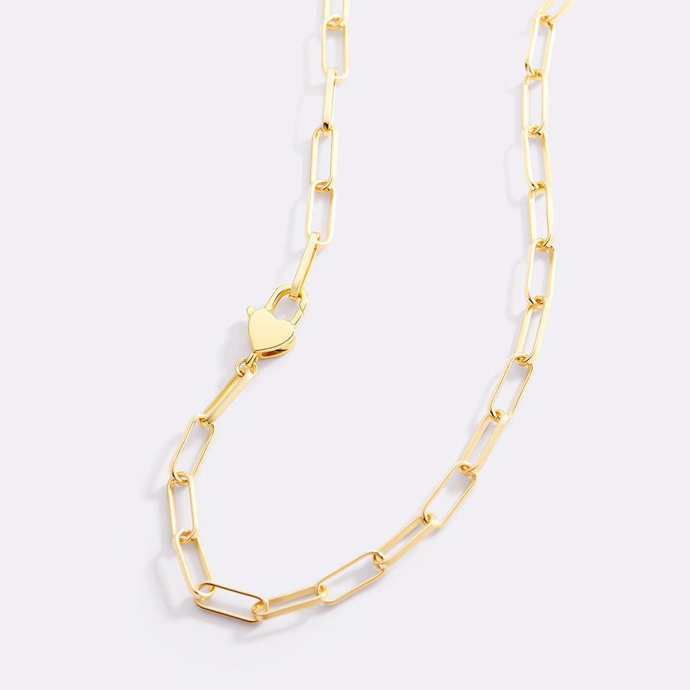 Heart Padlock Necklace - Gold