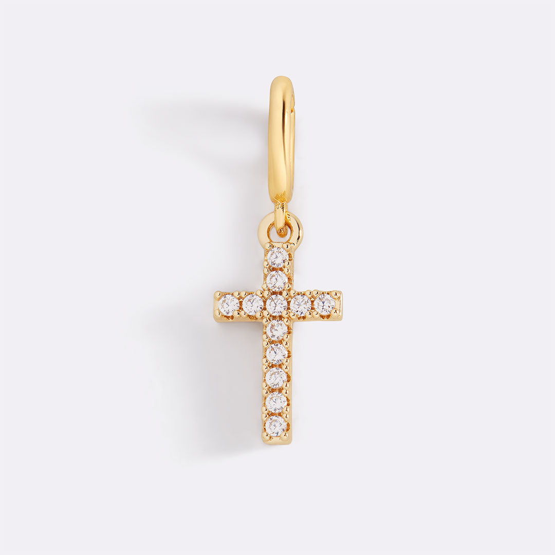 Pave Cross Charm – Mint & Lily