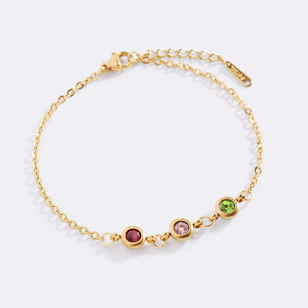 Personalized Birthstone Bracelet – Mint Lily