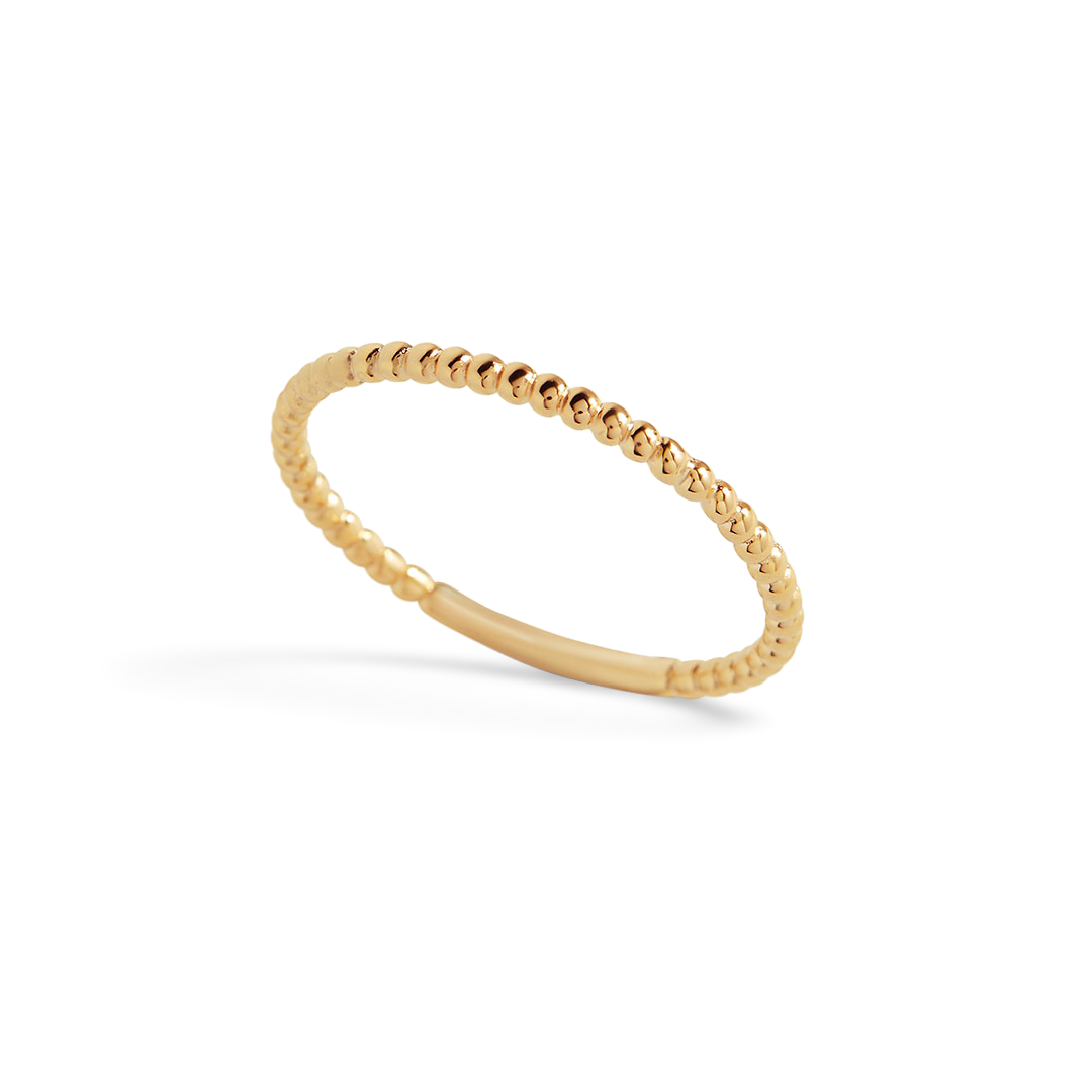 Gold Dainty Stacking Beaded Ring