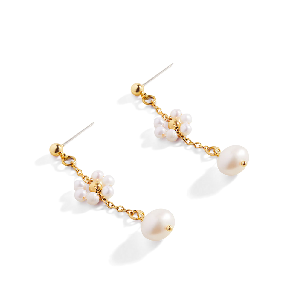 Marguerite Pearl Earrings - Default Title