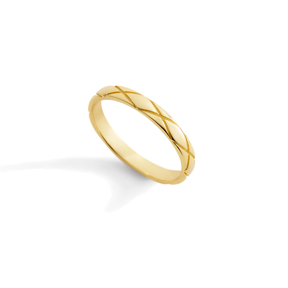 Classic Hatch Ring - 18k Gold Over Sterling Silver / 5