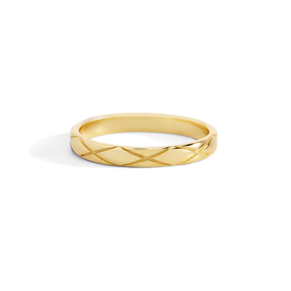Classic Hatch Ring - 18k Gold Over Sterling Silver / 5