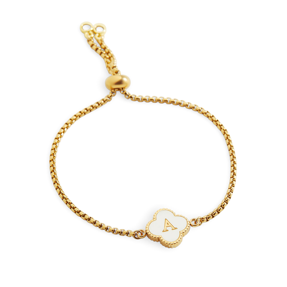 Clover Custom Name Bracelet - Gold / 1