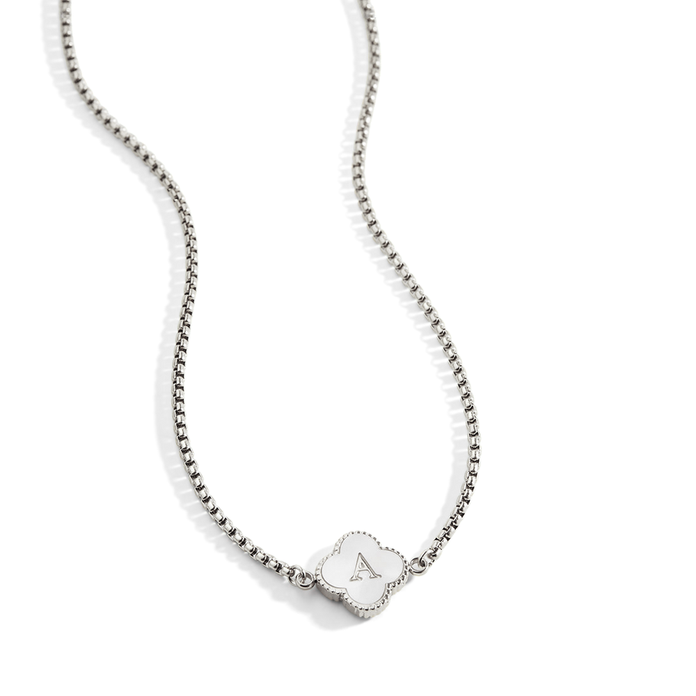 Clover Custom Name Necklace - Silver