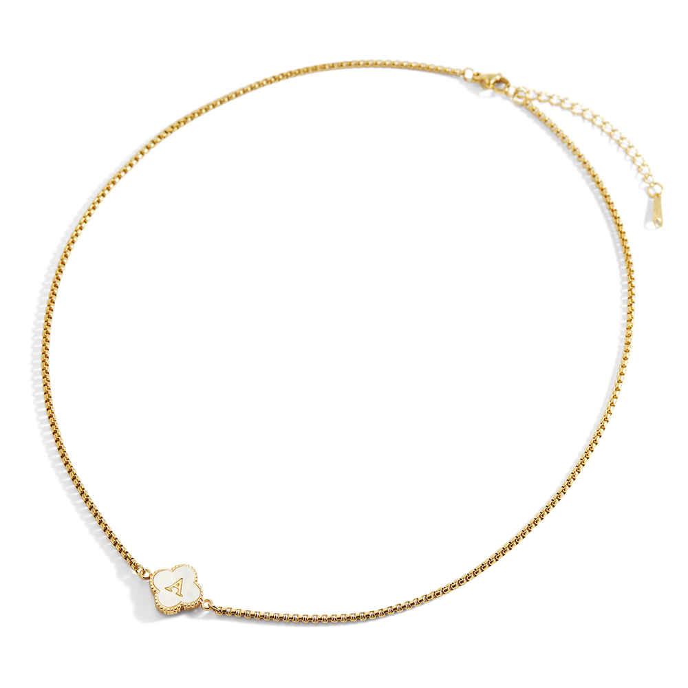 Clover Custom Name Necklace - 18k Gold Plated