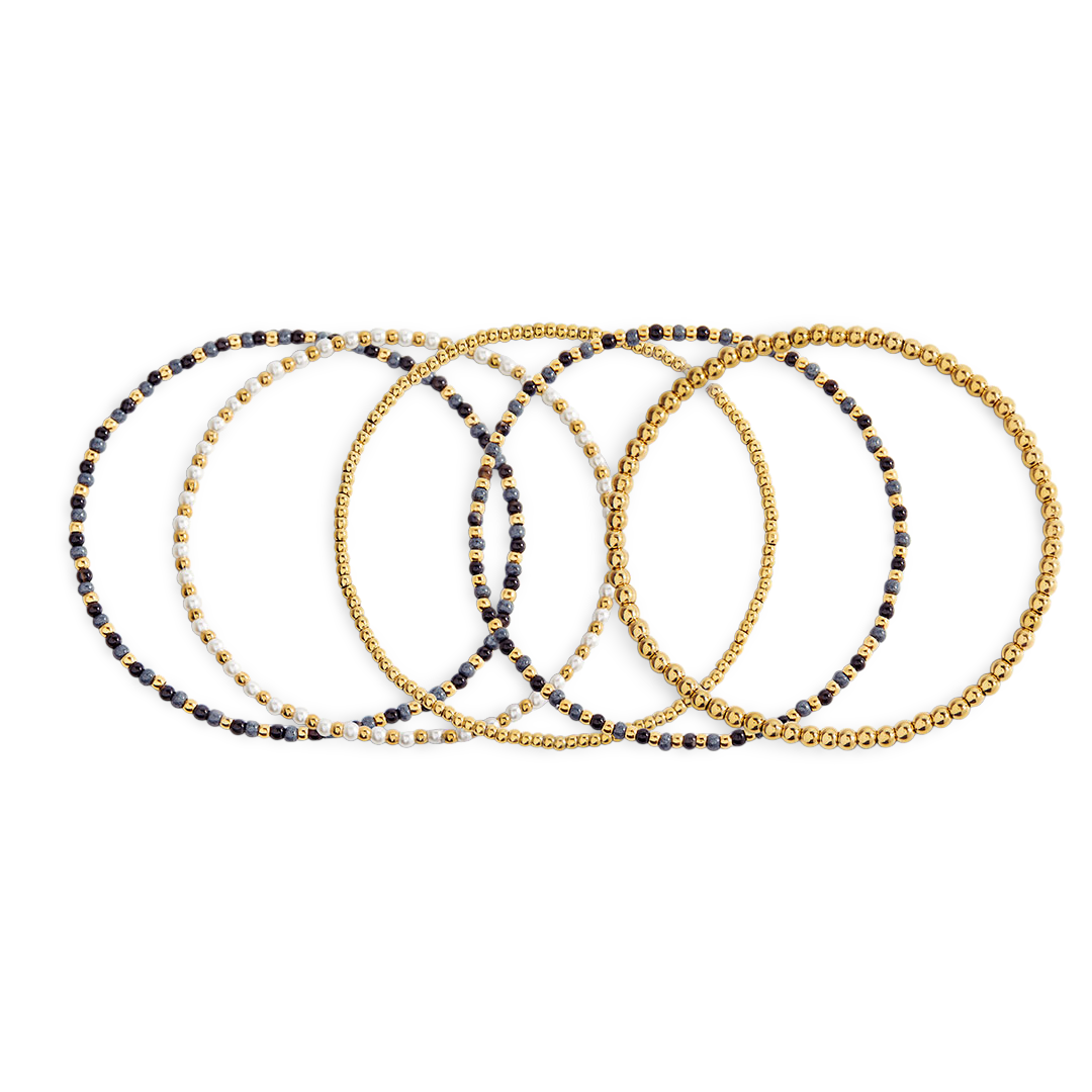 Weather the Storm Beaded Bracelet Stacking Set