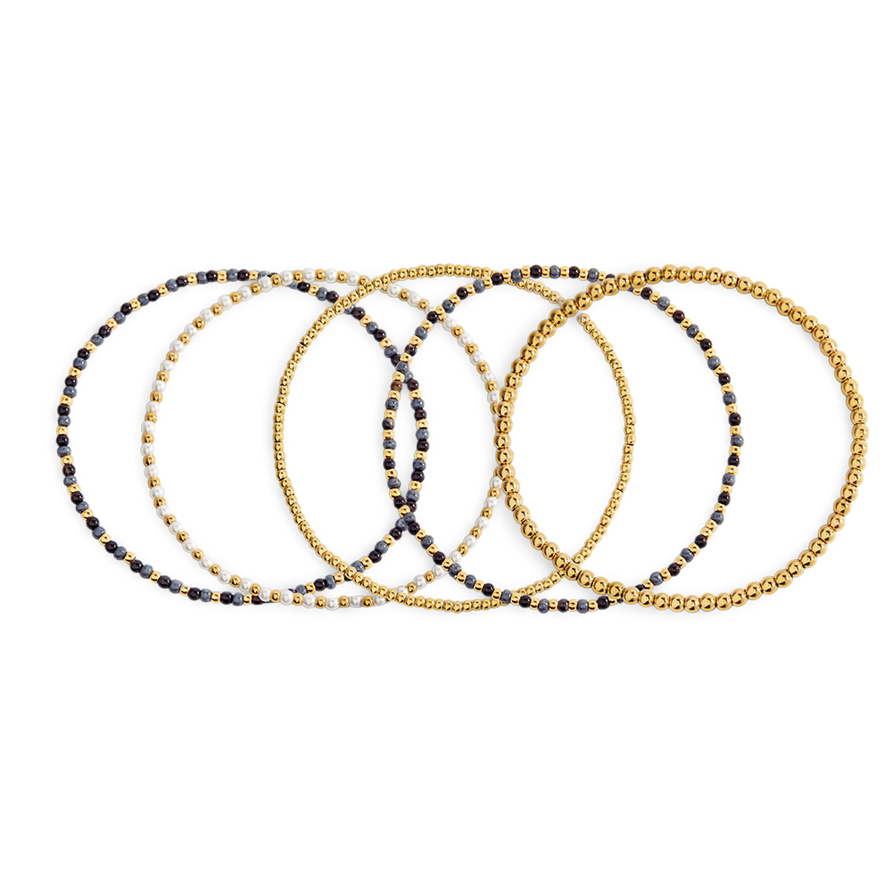 Weather the Storm Beaded Bracelet Stacking Set - 6.5"