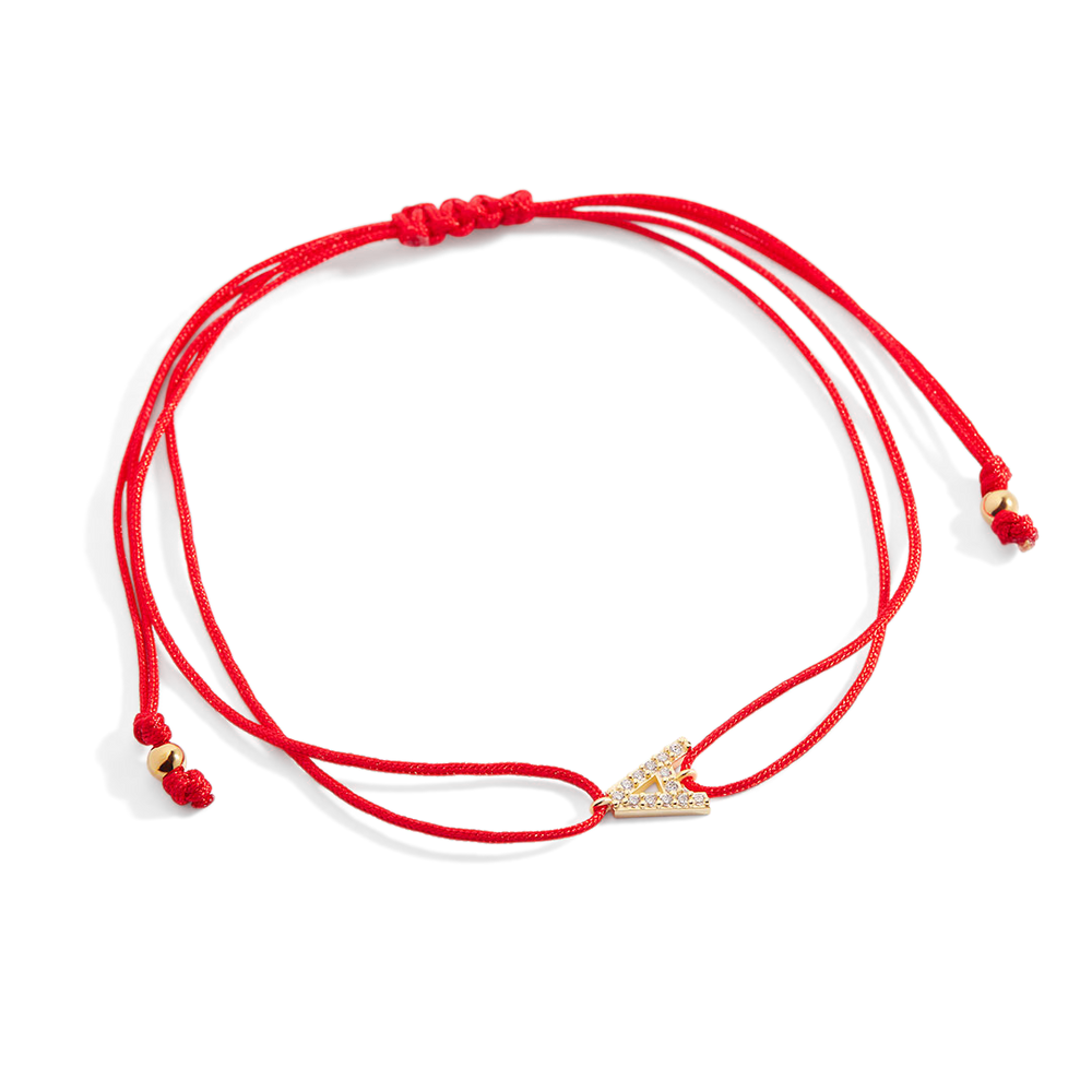 Initial String Adjustable Bracelet - A