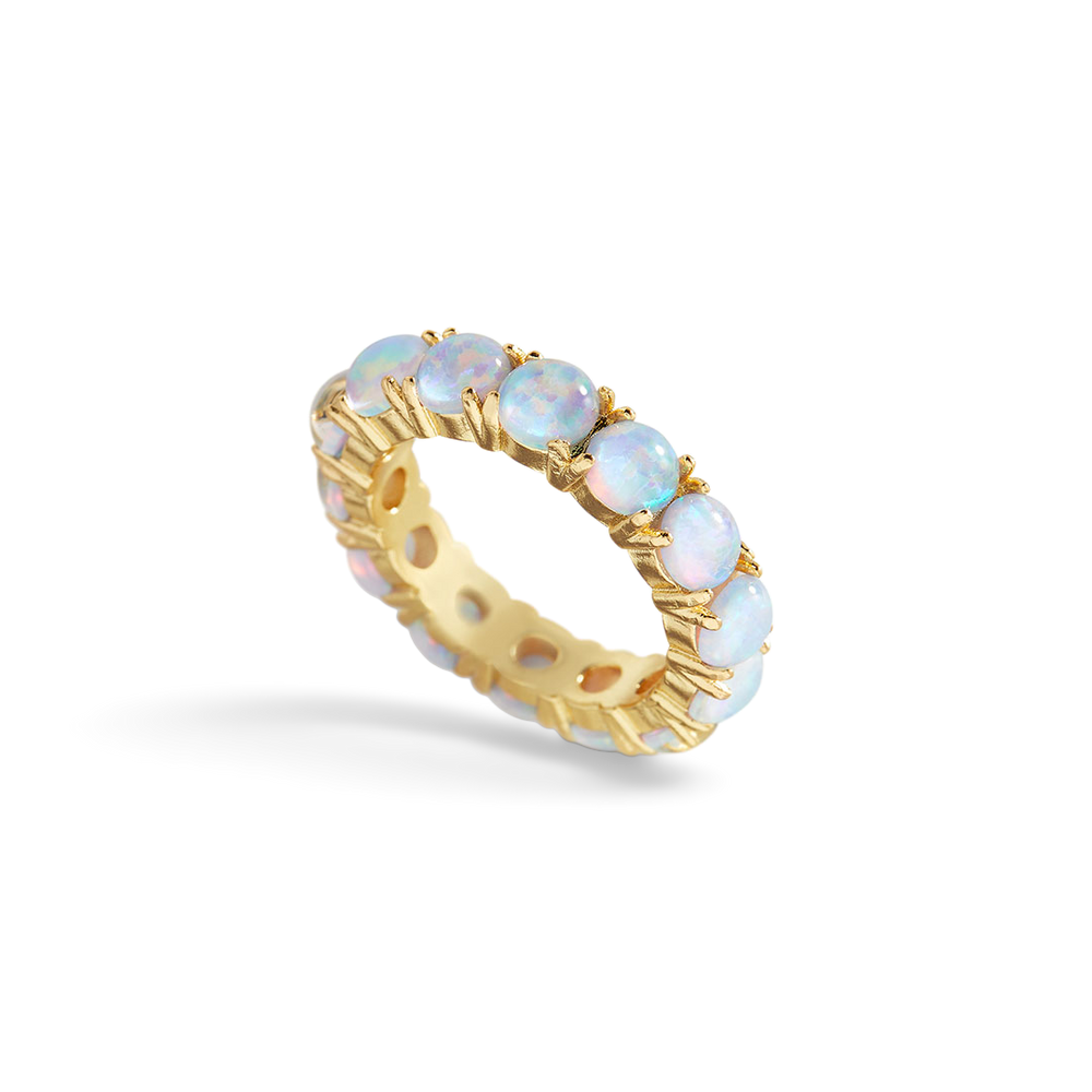 Blue Opal Eternity Ring - 5