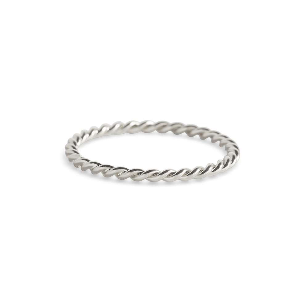 Dainty Braided Stacking Ring - 925 Sterling Silver / 5