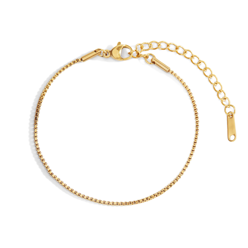Essential Box Chain Bracelet - 18k Gold Plated / 6" + 2"