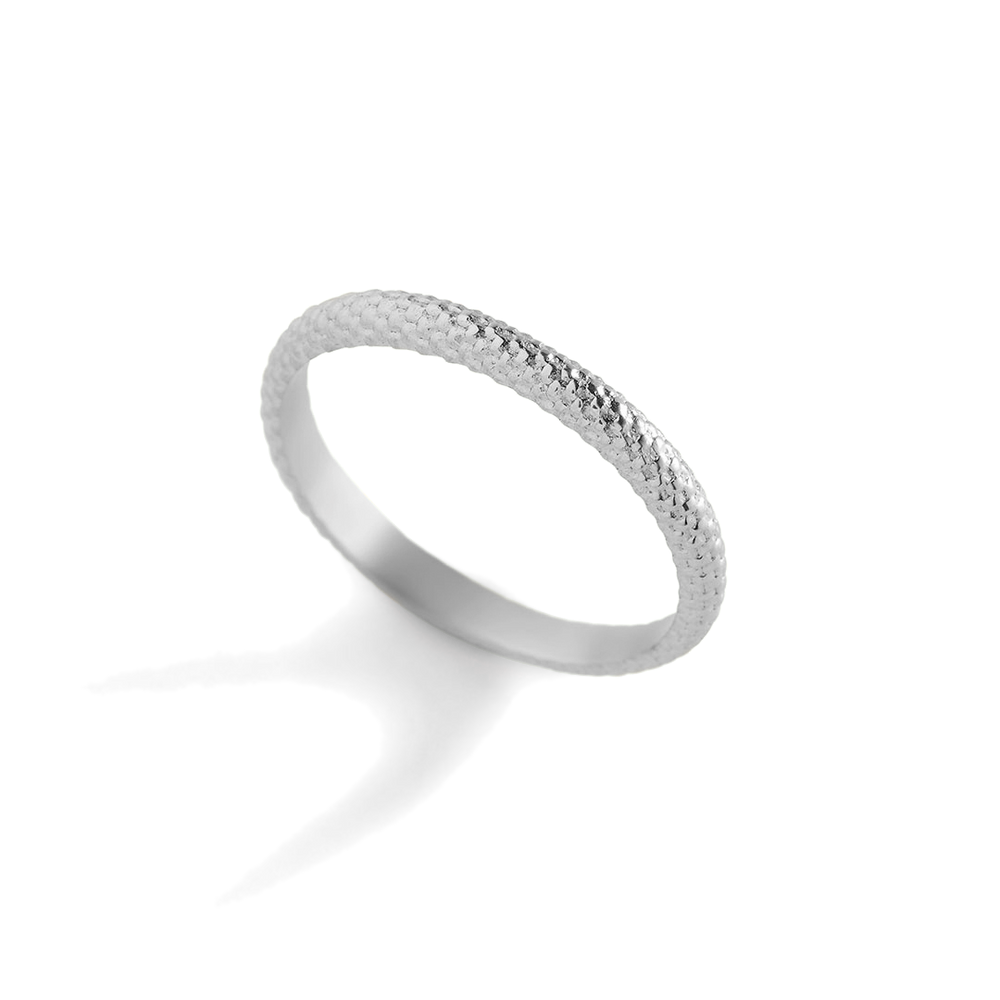 Snakeskin Stacking Ring - Silver / 5