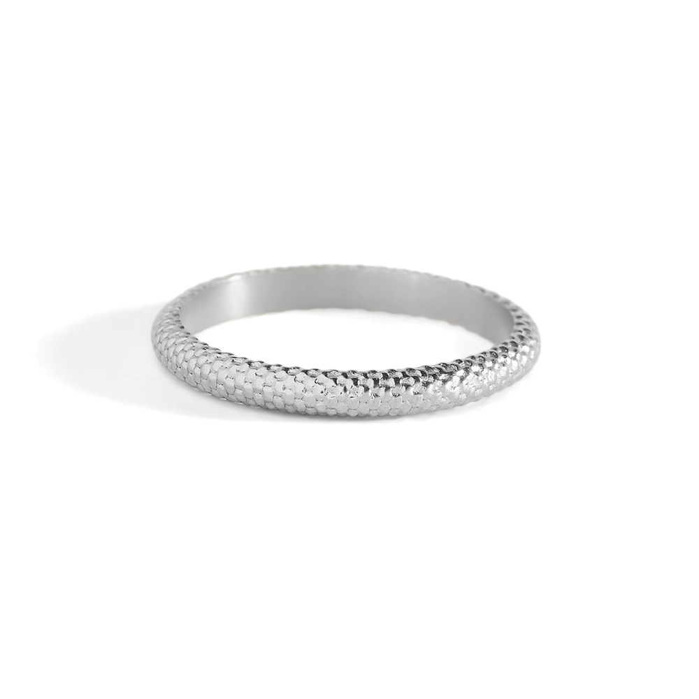 Snakeskin Stacking Ring - Silver / 5