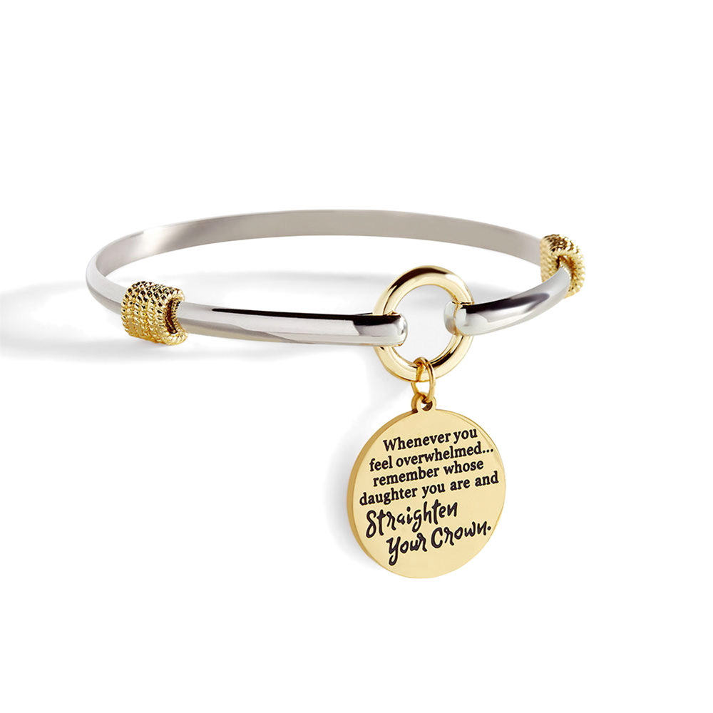 Enderezar su corona - pulsera de dijes de dos tonos - Oro / Ninguna