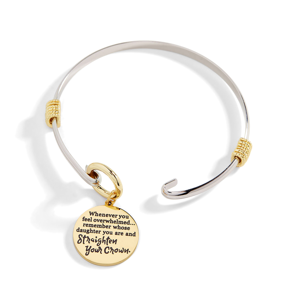Enderezar su corona - pulsera de dijes de dos tonos - Oro / Ninguna