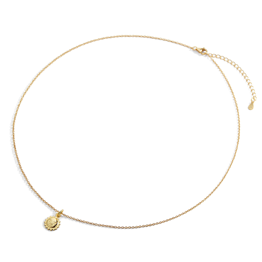 Sun Charm Pendant Necklace - 18k Gold Over Sterling Silver