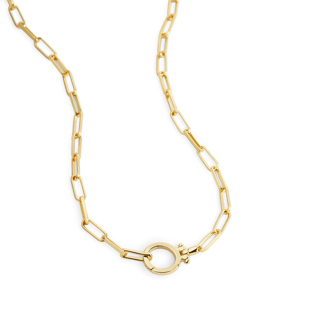 Mint Paperclip Necklace