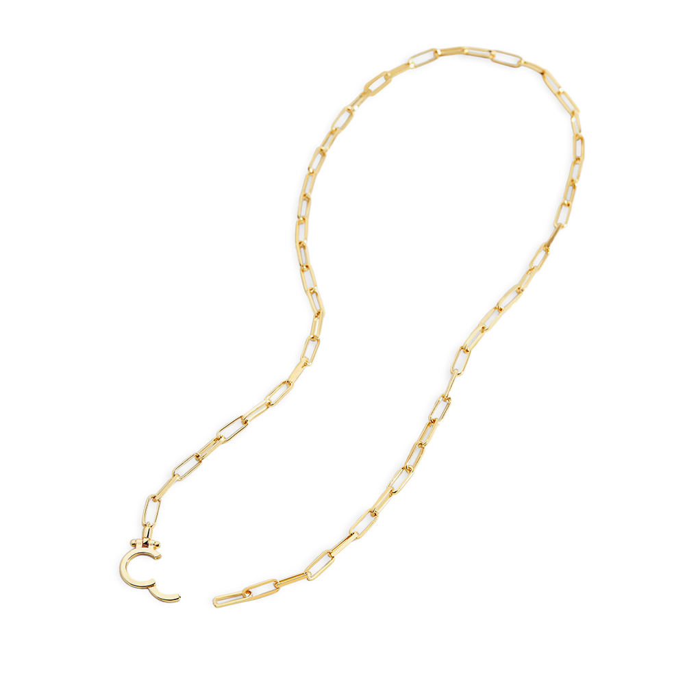 Mint Paperclip Necklace - Gold / 18"
