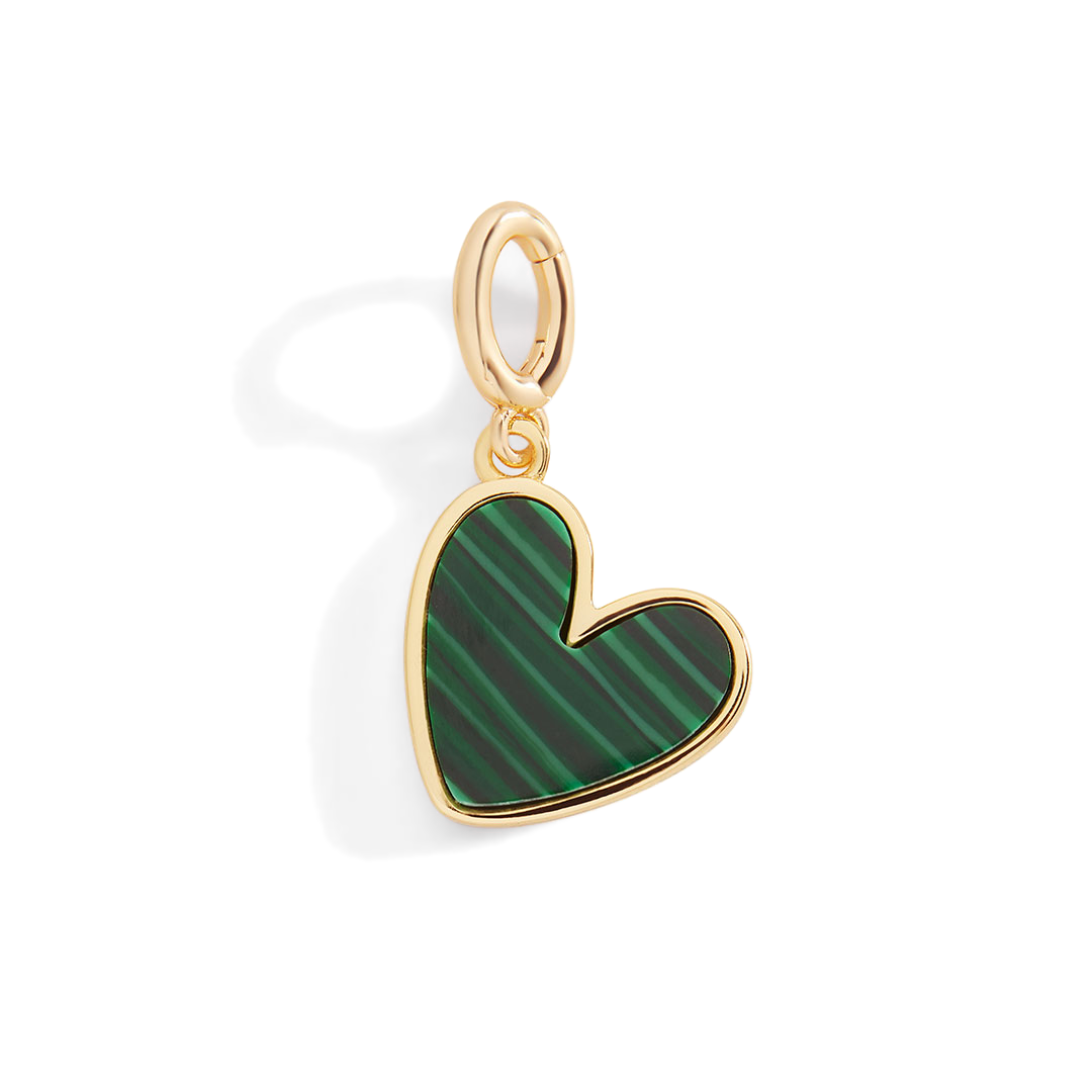 Natural Stone Heart Charm – Mint & Lily