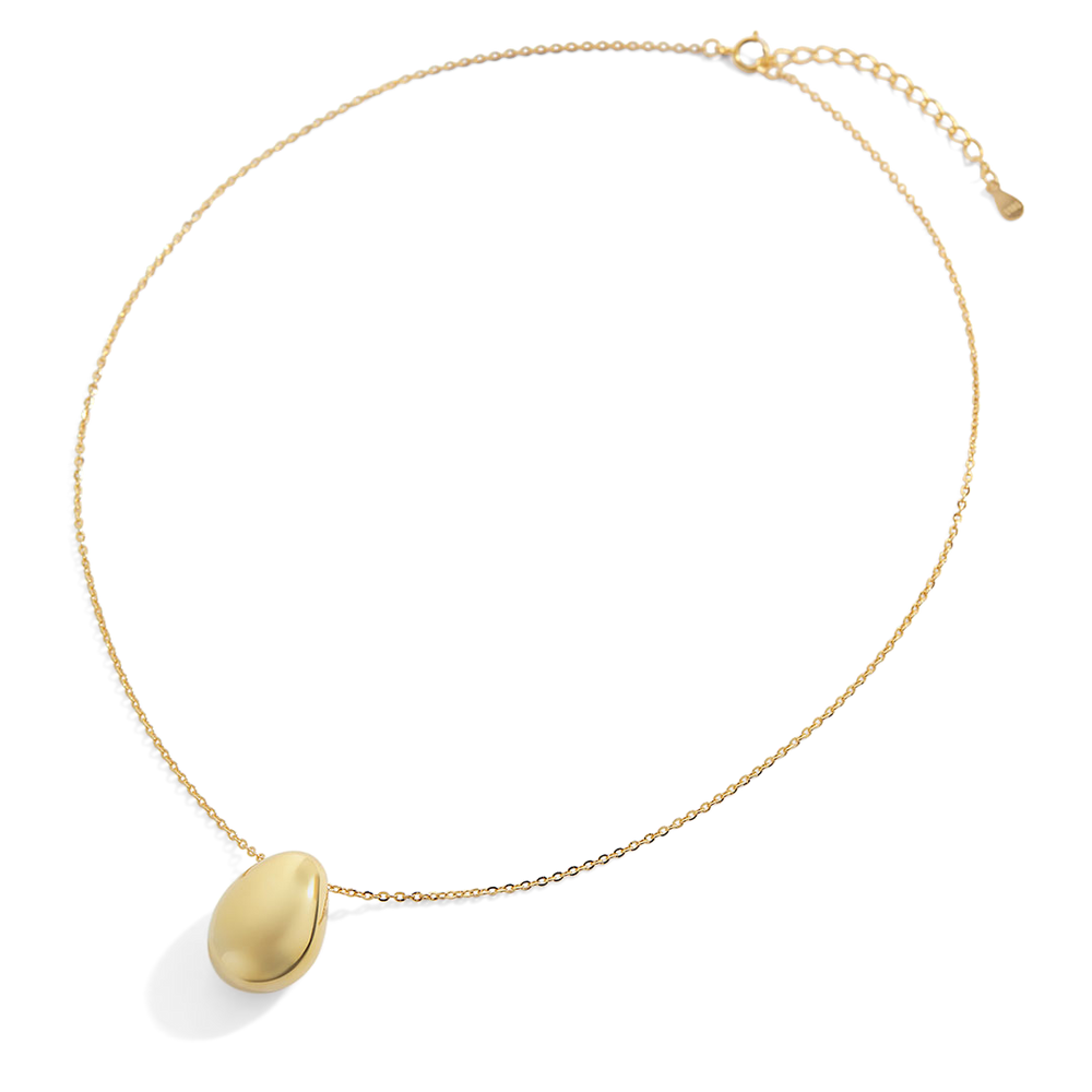 Pebble Pendant Necklace - 18k Gold Over Sterling Silver