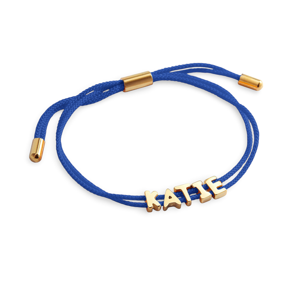 Personalized Adjustable Name Bracelet - Navy