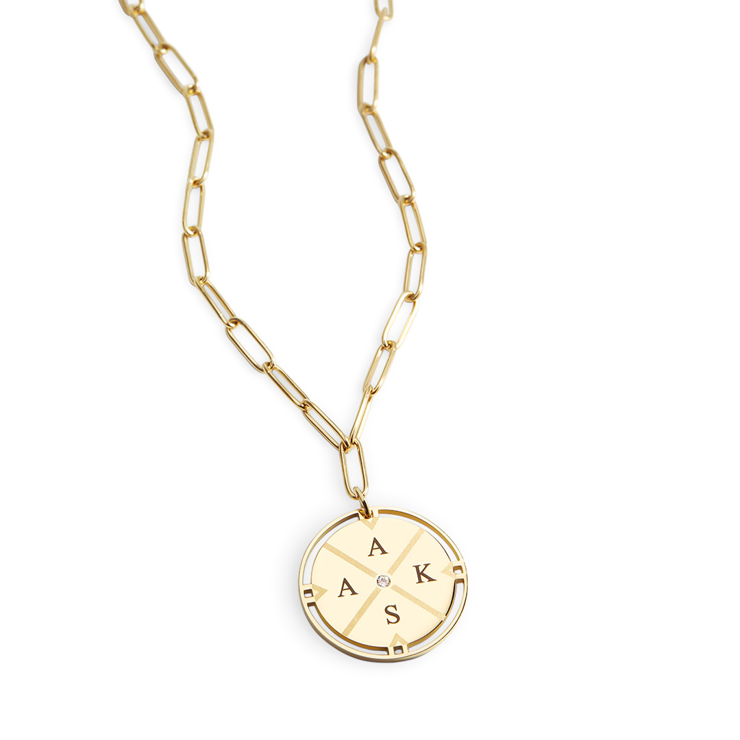 Personalized Compass Pendant Necklace