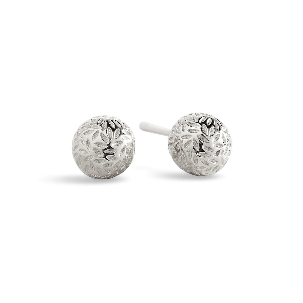 Textured Gold Ball Studs - 925 Sterling Silver