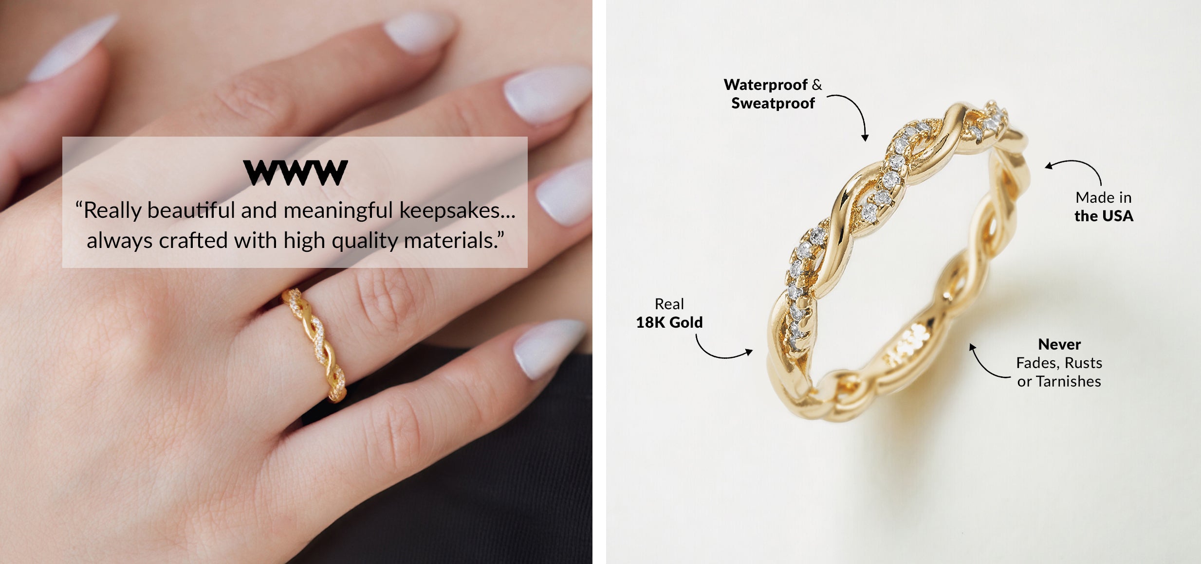 Dainty Pave Twist Stacking Ring – Mint & Lily