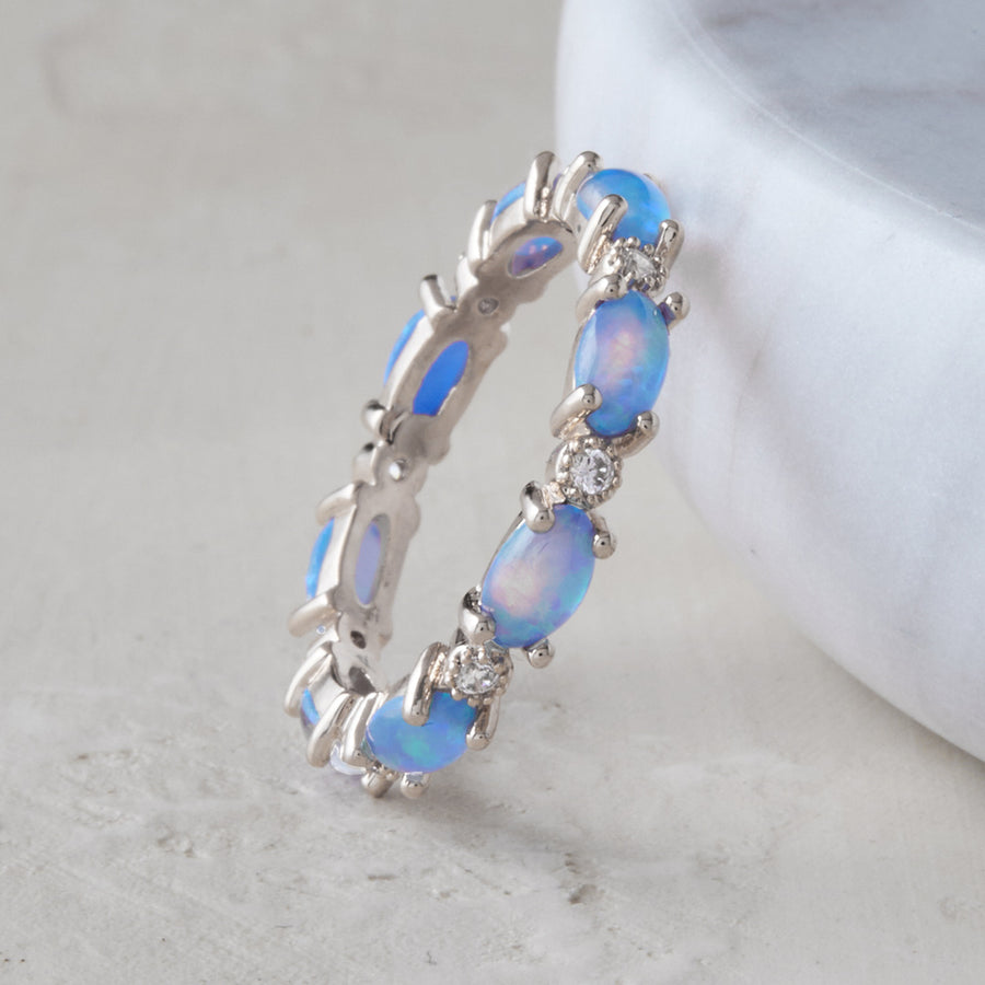 Mint & Lily Eternity Fire Opal Ring