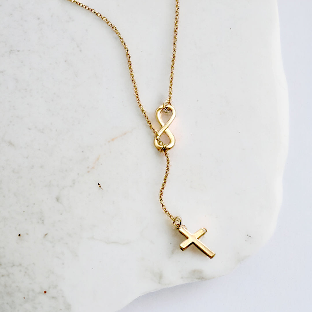 Crossed Infinity Cross and Infinity Necklace – Mint & Lily