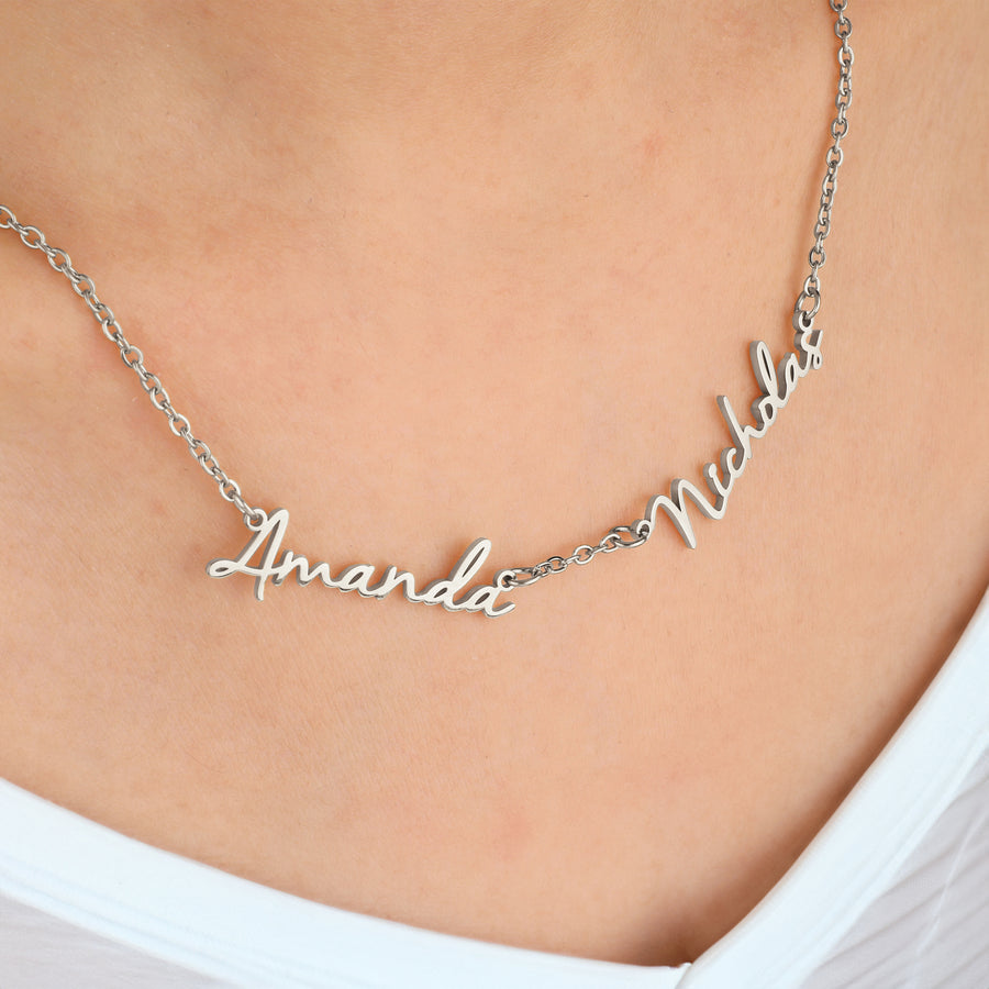 Fairy Multiple Name Necklace Add Up to 4 Names Mint Lily