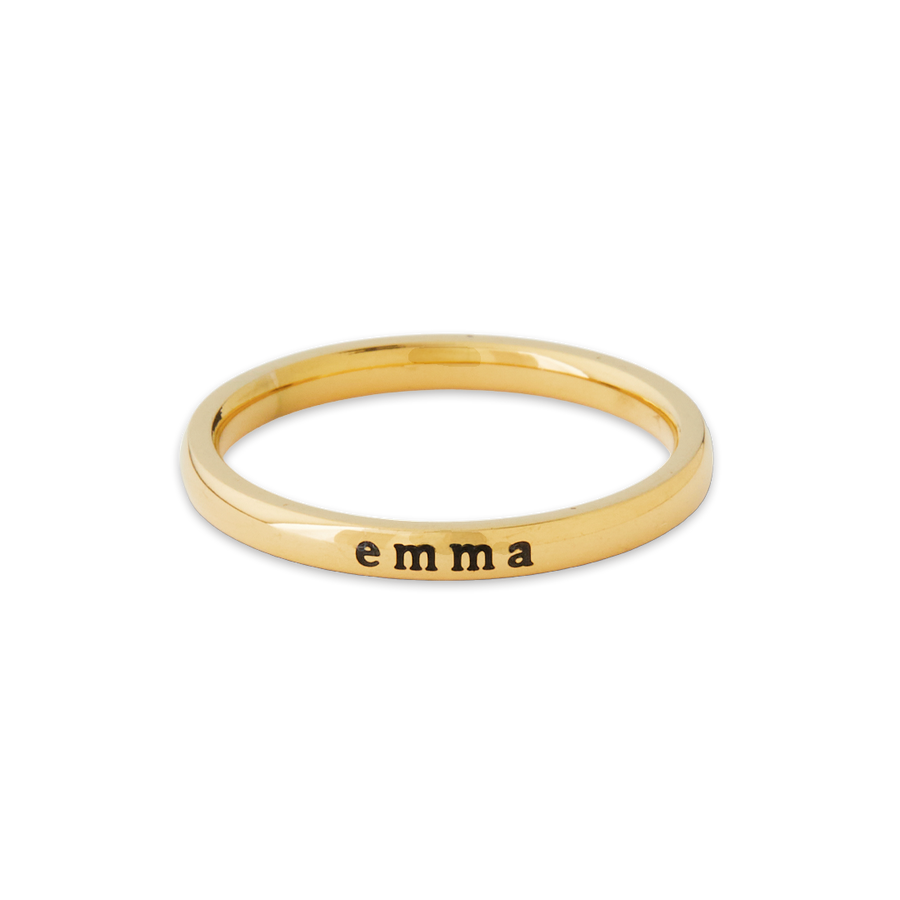 Tiny Stackable Name Ring Mint & Lily