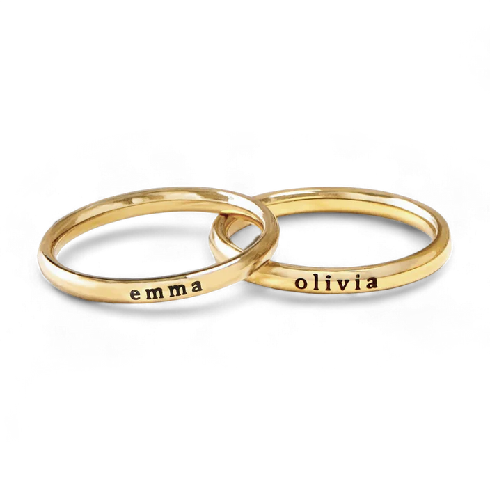 Mint and lily name ring deals