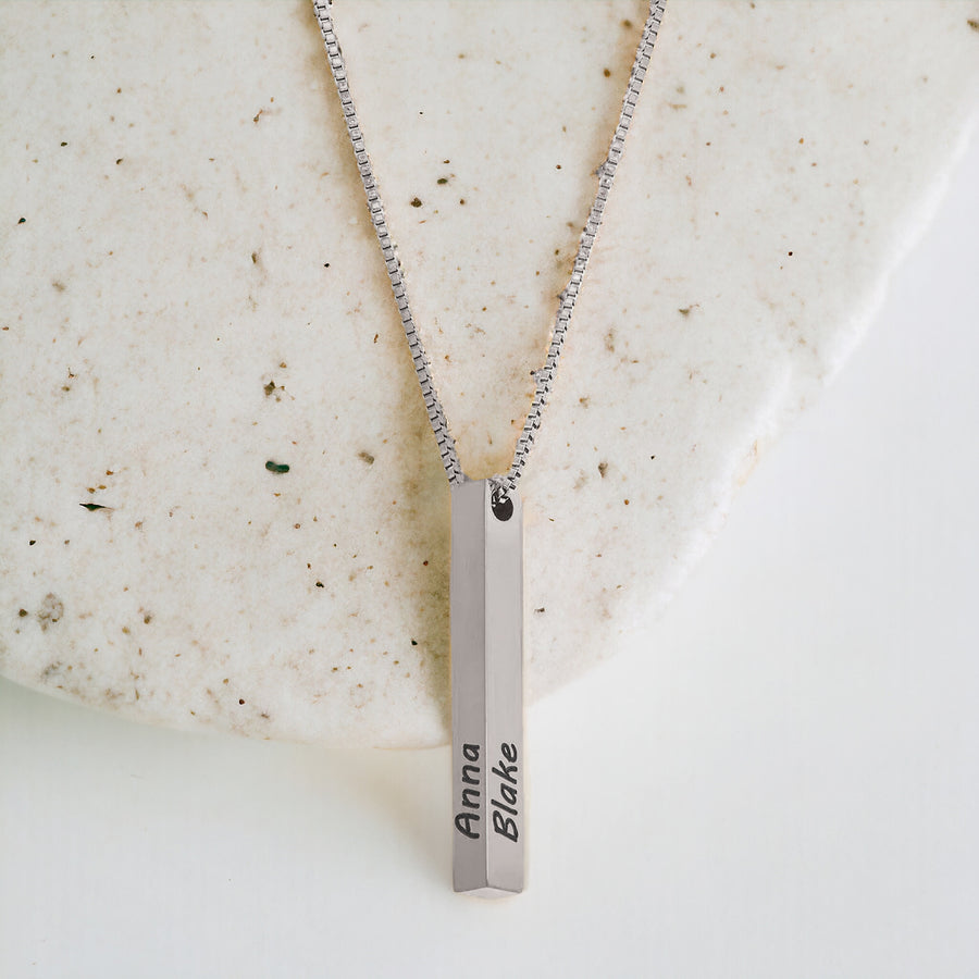 Muse Pillar Bar Necklace Mint & Lily