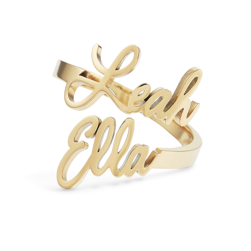 Double Name Ring - Gold / Medium (Size 7-8)