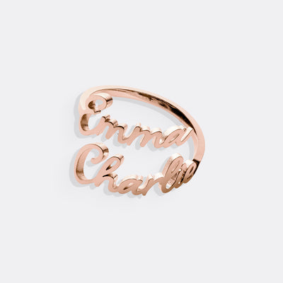 Doppelter Namensring • Zwei Namensring • Geschenk für den besten Freund