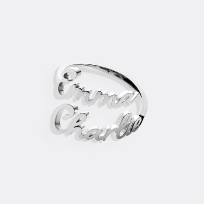 Doppelter Namensring • Zwei Namensring • Geschenk für den besten Freund