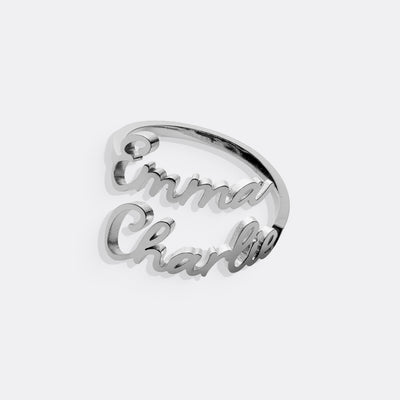 Doppelter Namensring • Zwei Namensring • Geschenk für den besten Freund