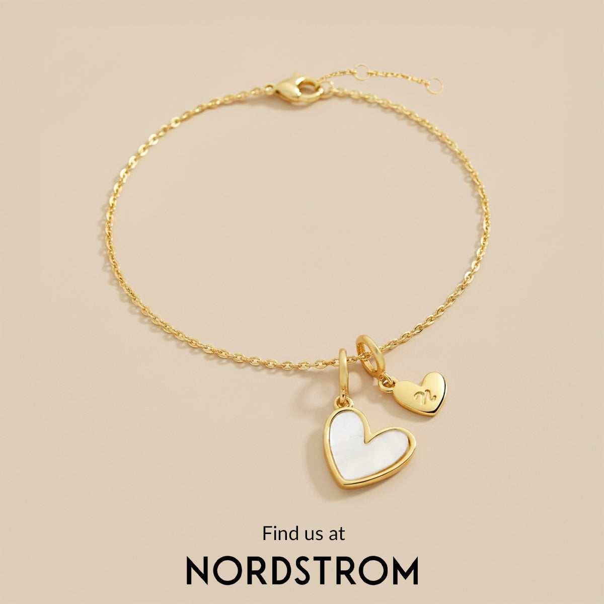 アクセサリー CTHY CHARM CHAIN BRACELET Dainty Mother Of Pearl Cable Chain Bracelet with Initial Heart