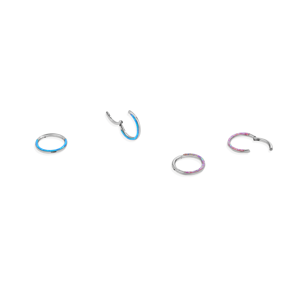 Magical Iridescent Clicker Hoops | 18g - Opal / 6mm