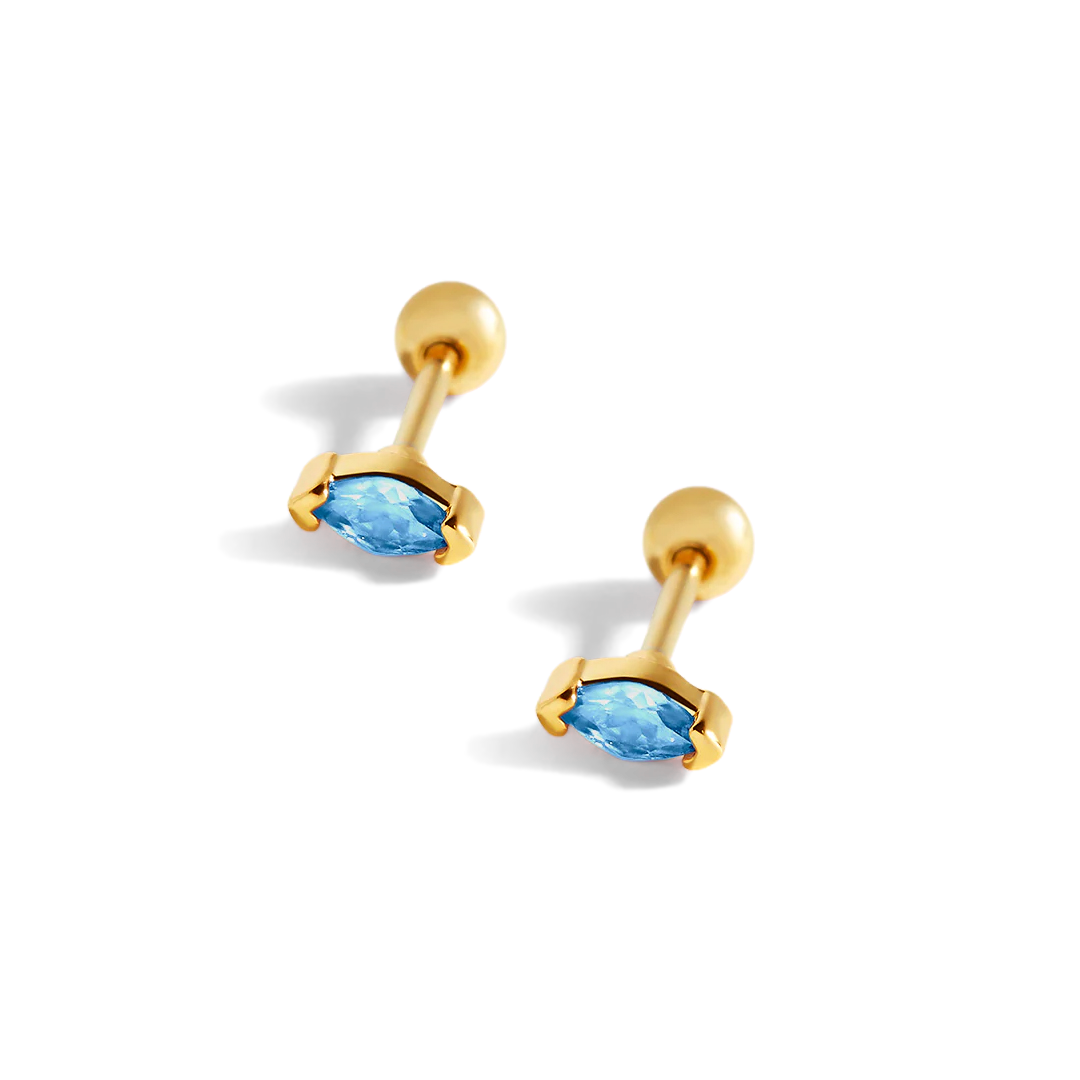 Marquis Gemstone Sleeper Stud Earrings