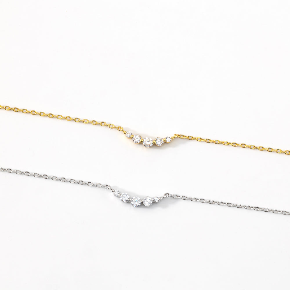 Mini Arc Diamond Necklace - Gold