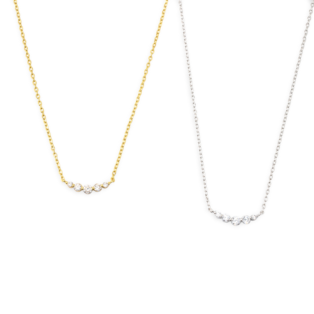 Mini Arc Diamond Necklace - 18k Gold Plated