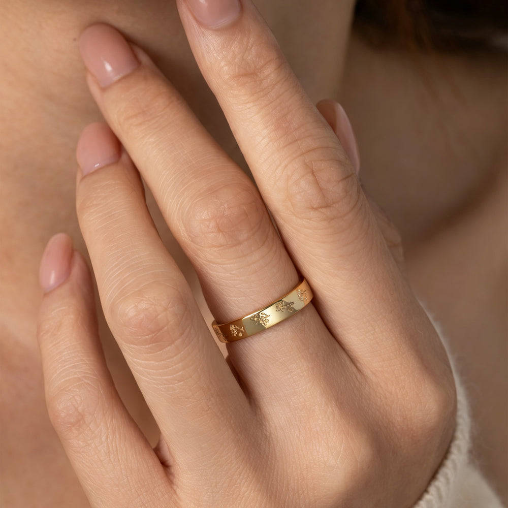 Mini Birth Flower Band - Gold / 5