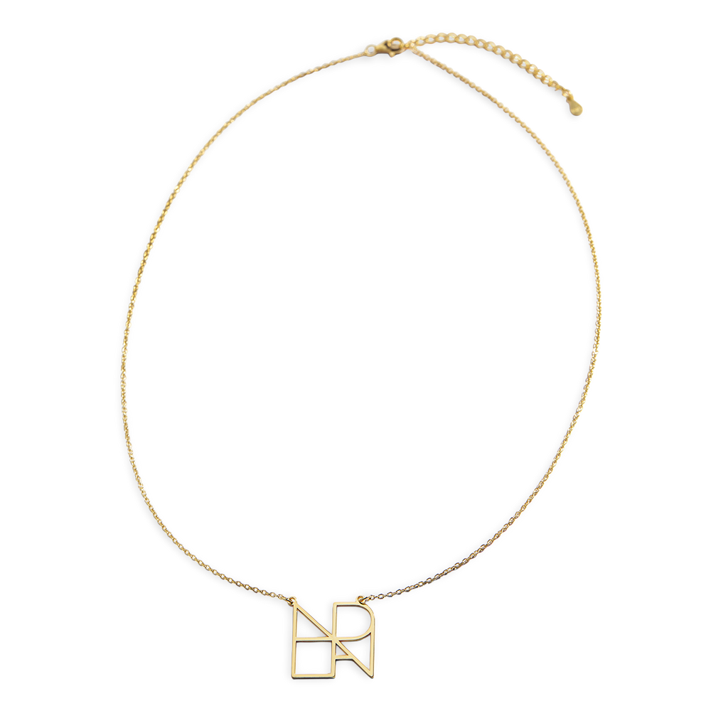 Minimalist Monogram Name Necklace - Square / Gold / 18" + 2"